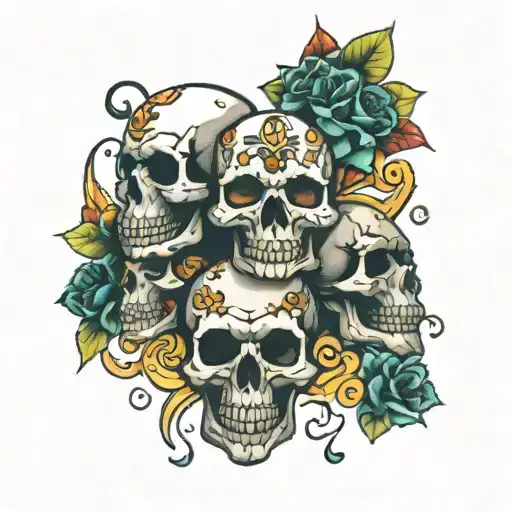 Skulls And Dice Surrounded