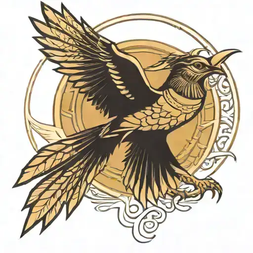 Egyptian Greek And Birds Flying