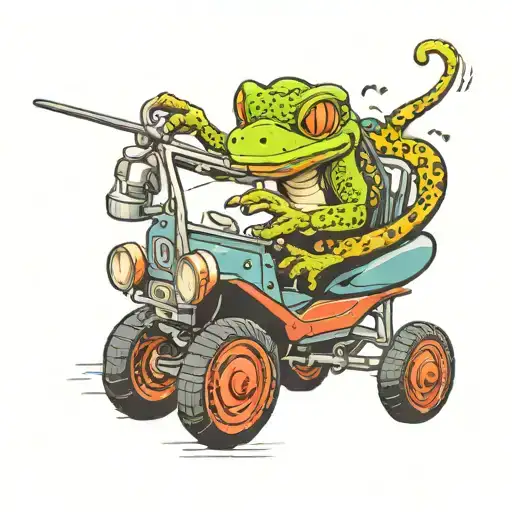 Gecko Driving A Car