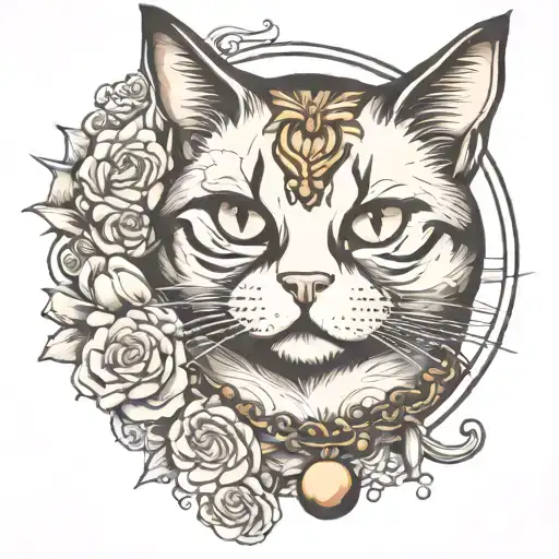 Cat With A Peal Necklace