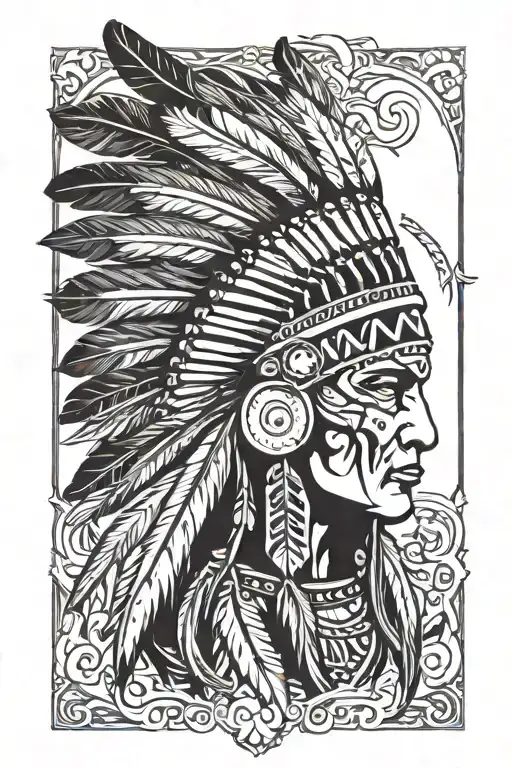 American Indian Head Dress Smoking