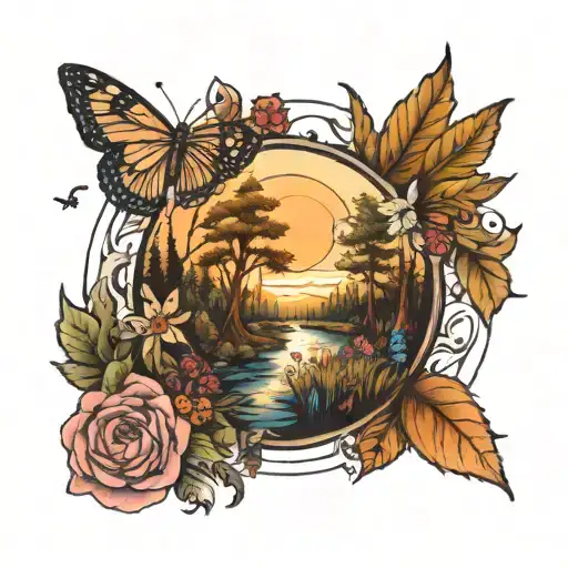 Nature Scene With Space Surrounded