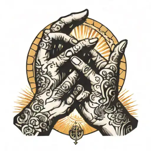 Twii Oh Hands Touching Sunlight In The Background