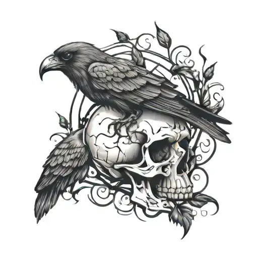 Skull And Crows All Different Sizes
