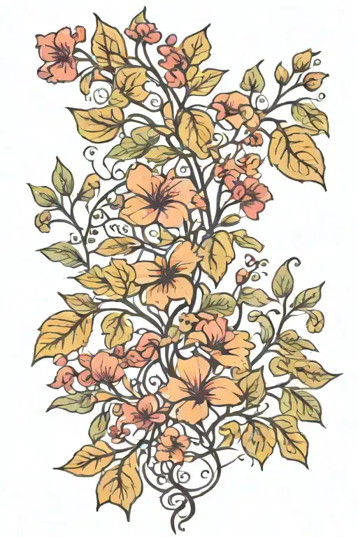 Botanical Vine Minimal Tattoo Design