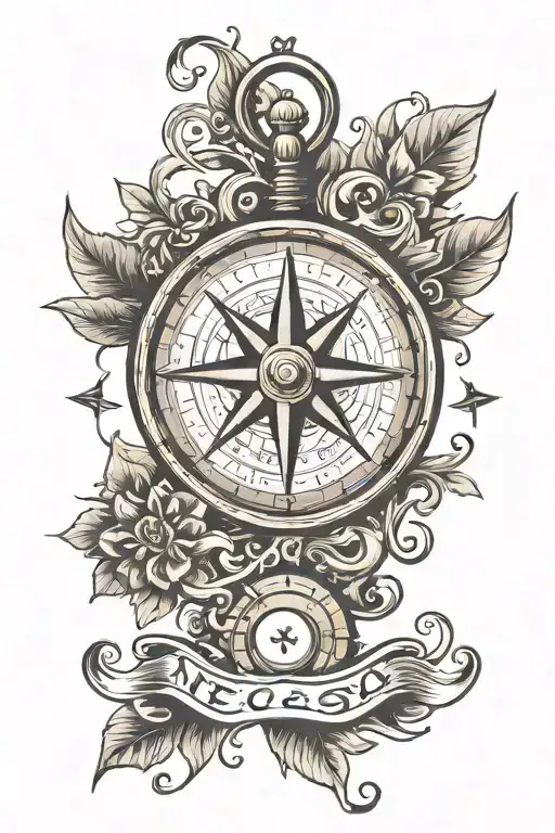 Compass With Words Written