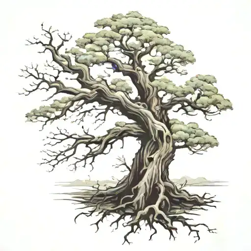 An Old Tree That Is Worn Down But Strong