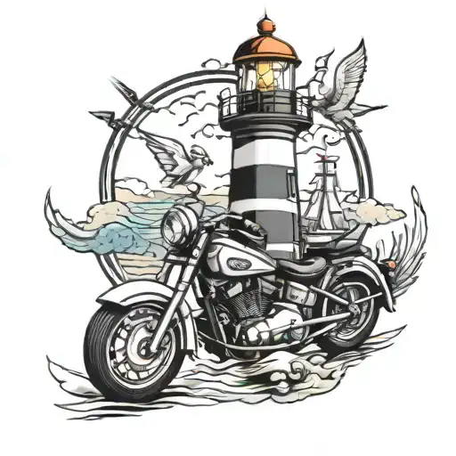 Moto Theme With A Lighthouse Which