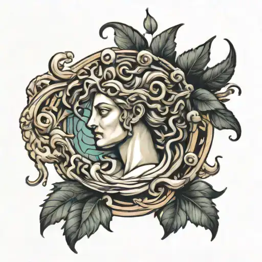 Greek Gods Back Tattoo With Medusa As The Focal Point