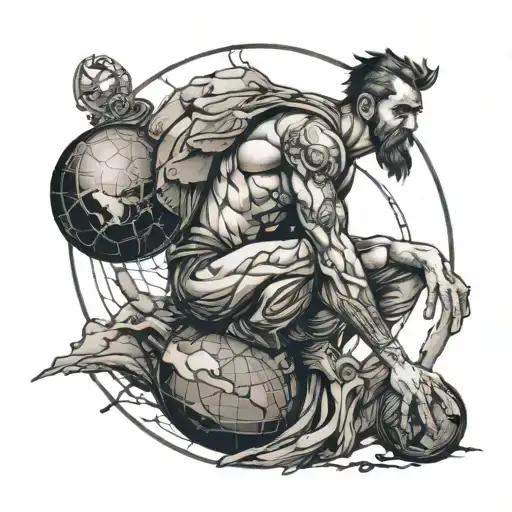 Atlas Leaning Against The Earth