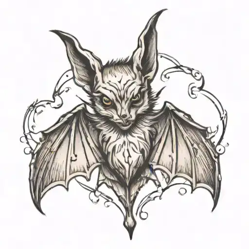 Bat Tattoo On Hand