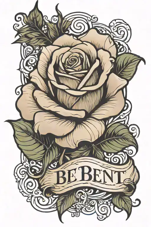 Curved Rose With The Word Bent