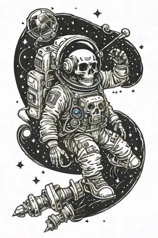 Skull Gypsy Astronaut Floating In Space