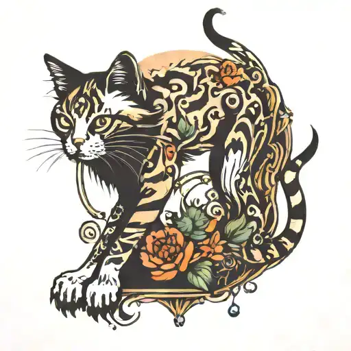 Cat Legs Hanging On The Top Front View