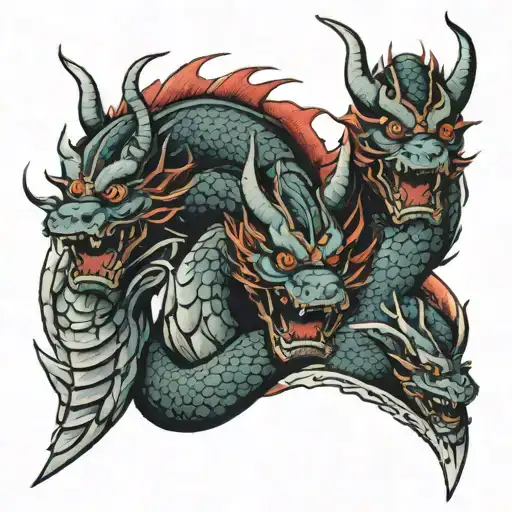 3-Headed Samurai Dragon