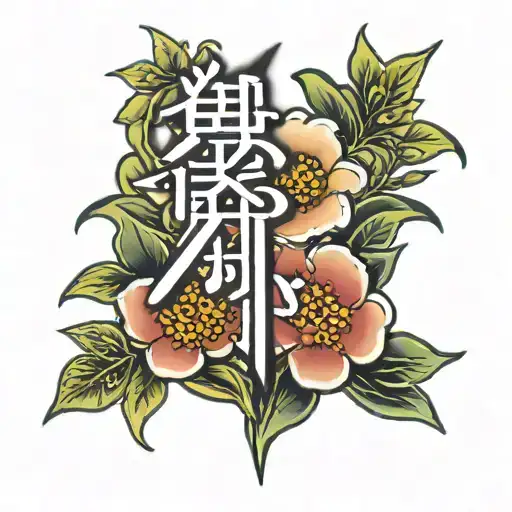 Korean Flower Text