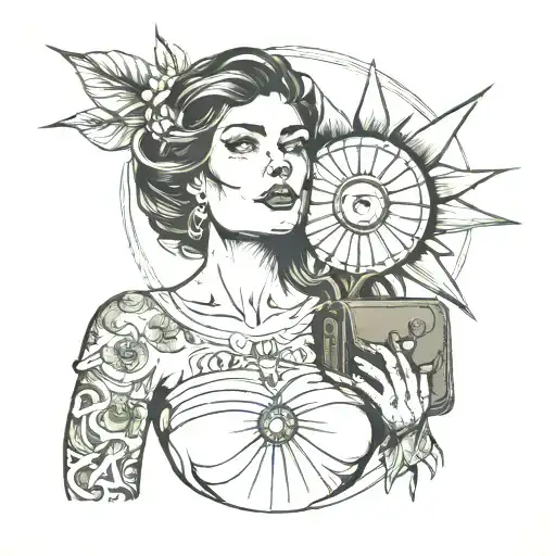 Sun Girl And Wather And Leather Bag