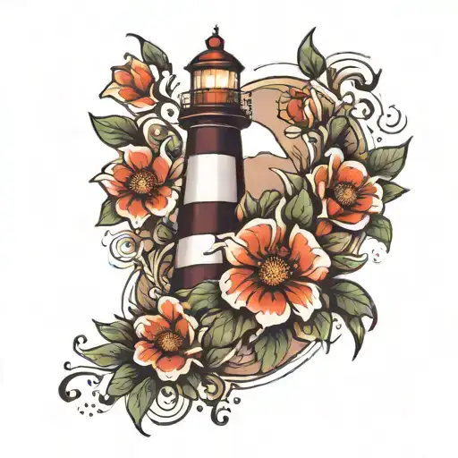 Lighthouse And Flower