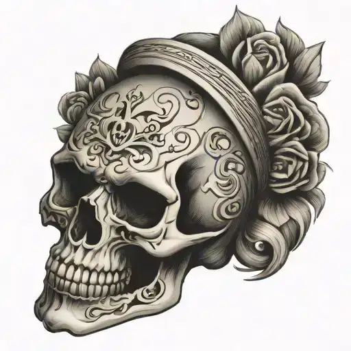 Skull With H Engraved On It