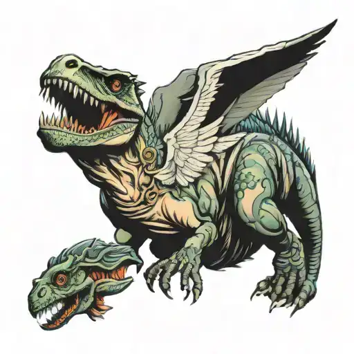 Dinosaur And Angel