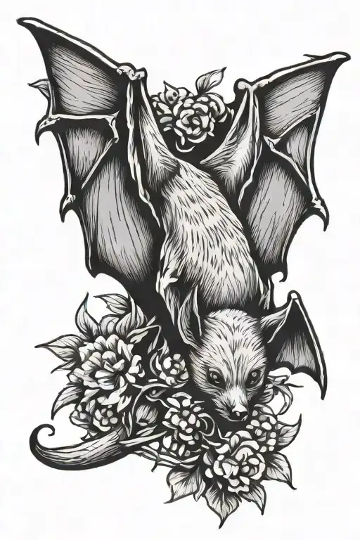 Fruit Bat Hanging Upside