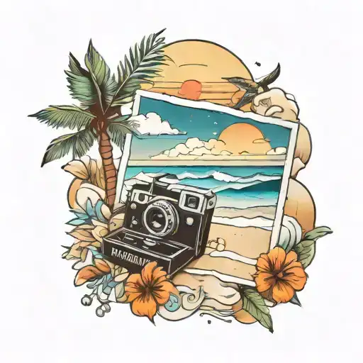 Polaroid Beach Scene