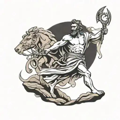 Greek God Walk Op A Mountain