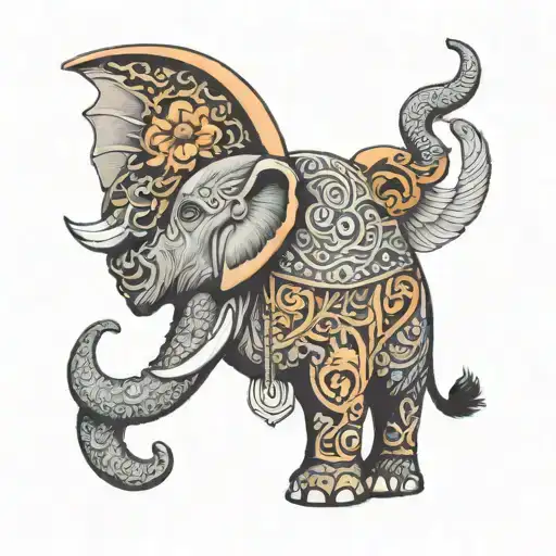 Half Back Piece With Elephant And Viking