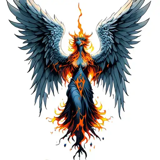 Angel Phoenix Rising From Ashes