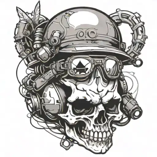 Skull With Spec Ops Helmit