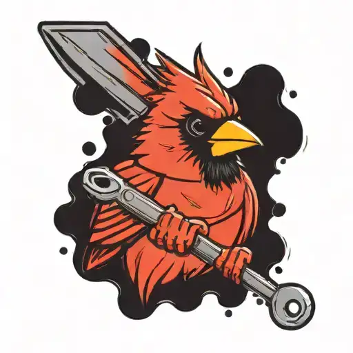 Cardinal Holding A Wrench