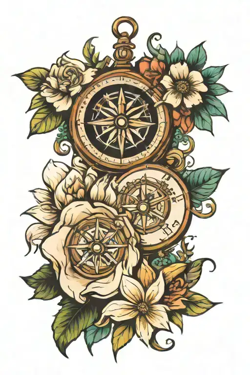 Compass Flowers Intertwined Long