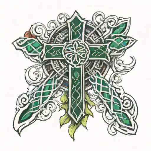 Celtic Cross Wrapped Tartan Pattern Mio Patri