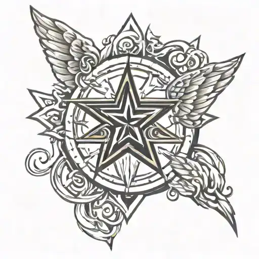 Font- Arora Sord Shiled Winges Star