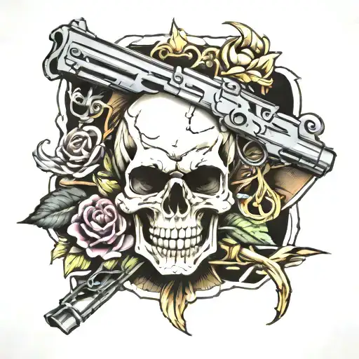 Skull And Gun Wrapped