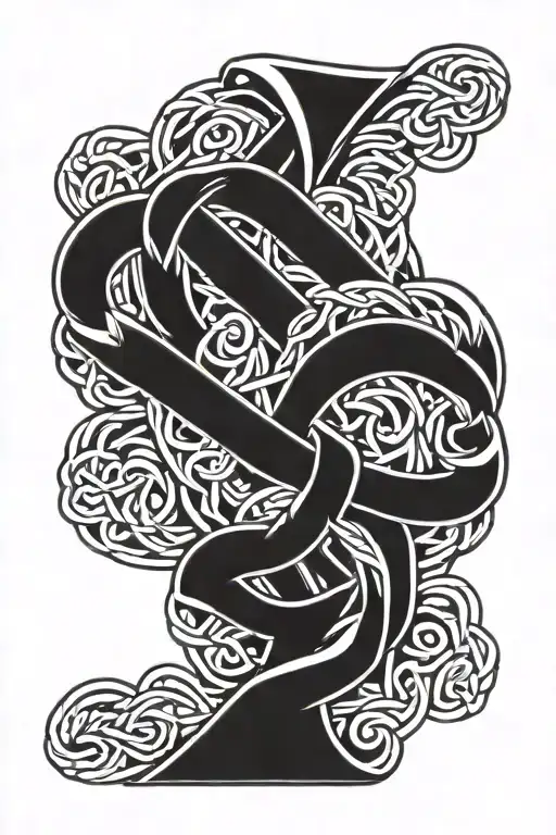 Celtic Braid Mix Half Sleeve Tattoo Design