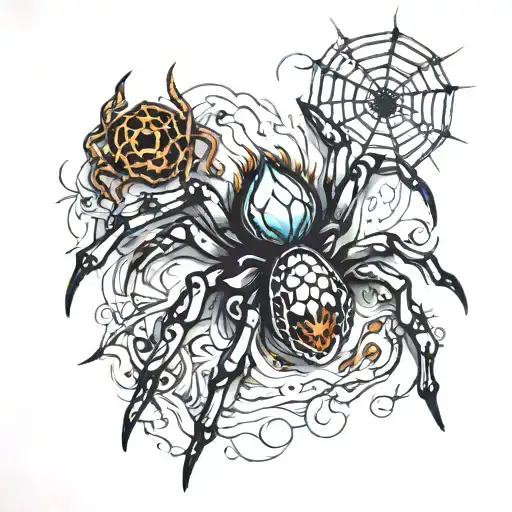 Fire And Spiders Crawling