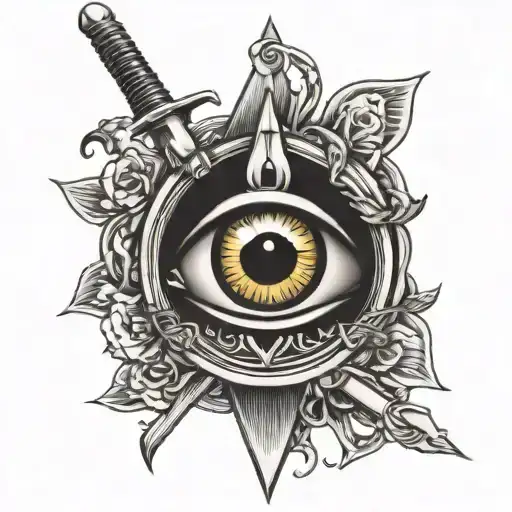 Illuminati Eye With Sword And Money