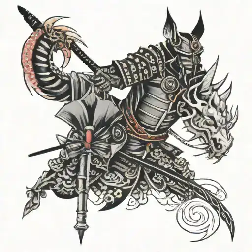 Samurai And Pehonix All Black Grey