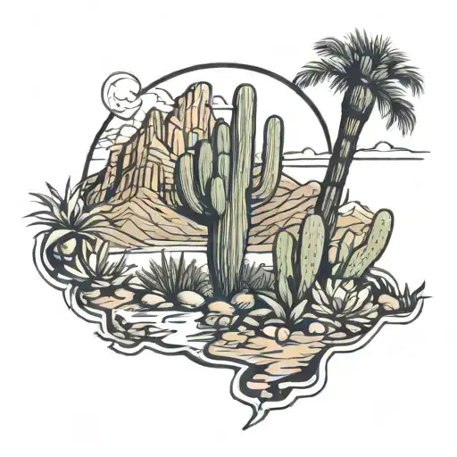 Arizona Scenery Inside Cactus