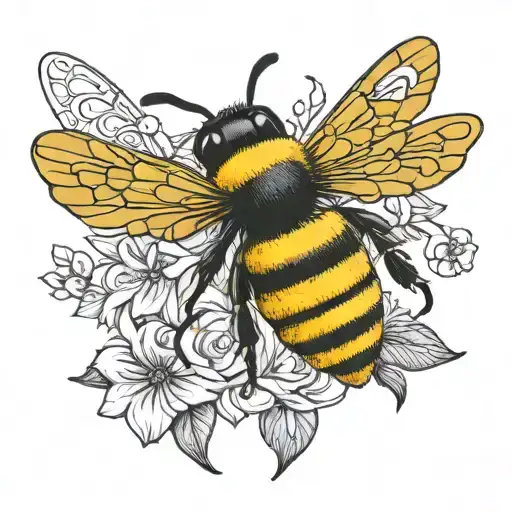 Queen Bee With Initials C And D On Body Intertwined