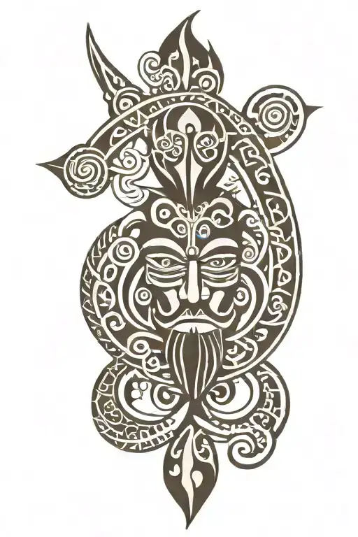 Maori Tattoo And Waterman Symbol