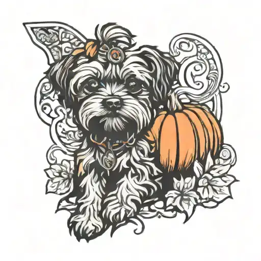 Pumpkin And Black Yorkiepoo