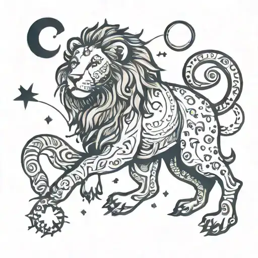 Simple And Cute Leo Zodiac And Constellation