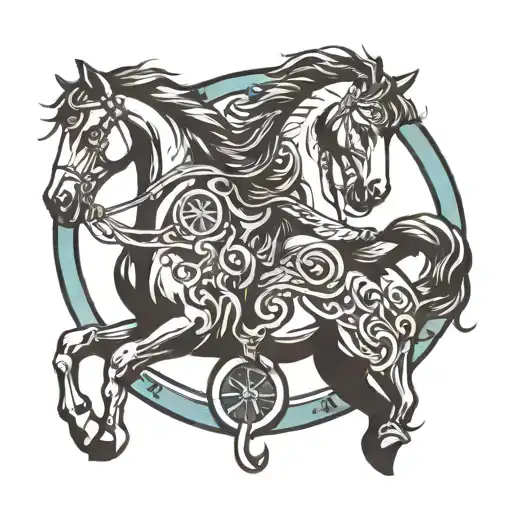 Horse And Horse Shoes