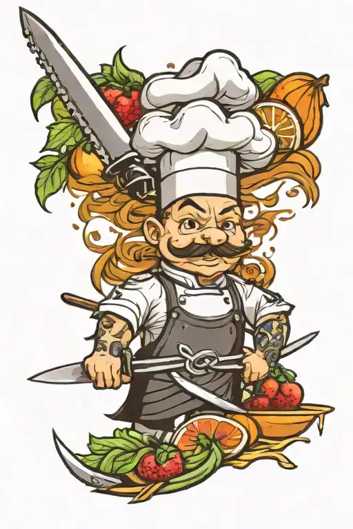 Chef Food Items Knife