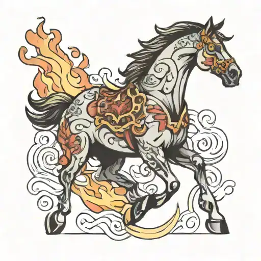 Fire Horse Jumping