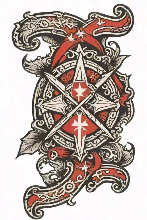 Red Star Belgrade With Cross Surrounded