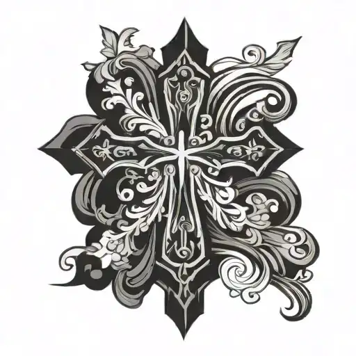 Cross On A Black Background