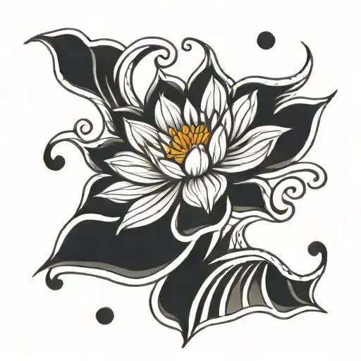 Sun And Waves Lotus Flower